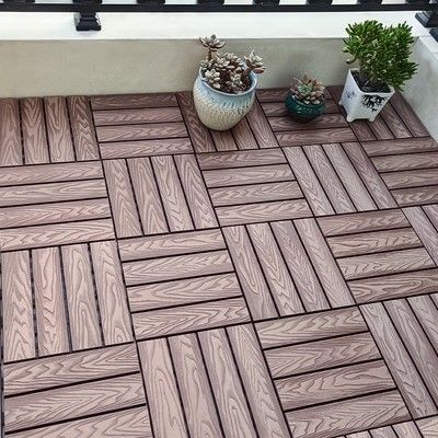 Gleiten Sie nicht Decking WPC DIY 600 X 300MM hölzerne Plattform-Fliesen der Garten-Terrasse Diy