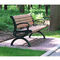 Modernes Tabellen-Stuhl-Garten-allgemeiner Park-Metallholz-Eisen-im Freien Stahlplastik der Aufenthaltsraum-langes hölzernes Speicher-Bank-WPC