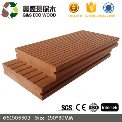 Recyclebare hölzerne zusammengesetzte PlastikSteinplatten 140 x 25mm fester zusammengesetzter Decking