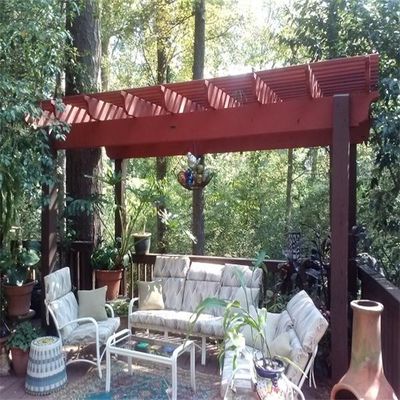 Pergola des Kaffee-dekorative Bauholz-WPC, die Garten im Freien 5M Surfacec fugt